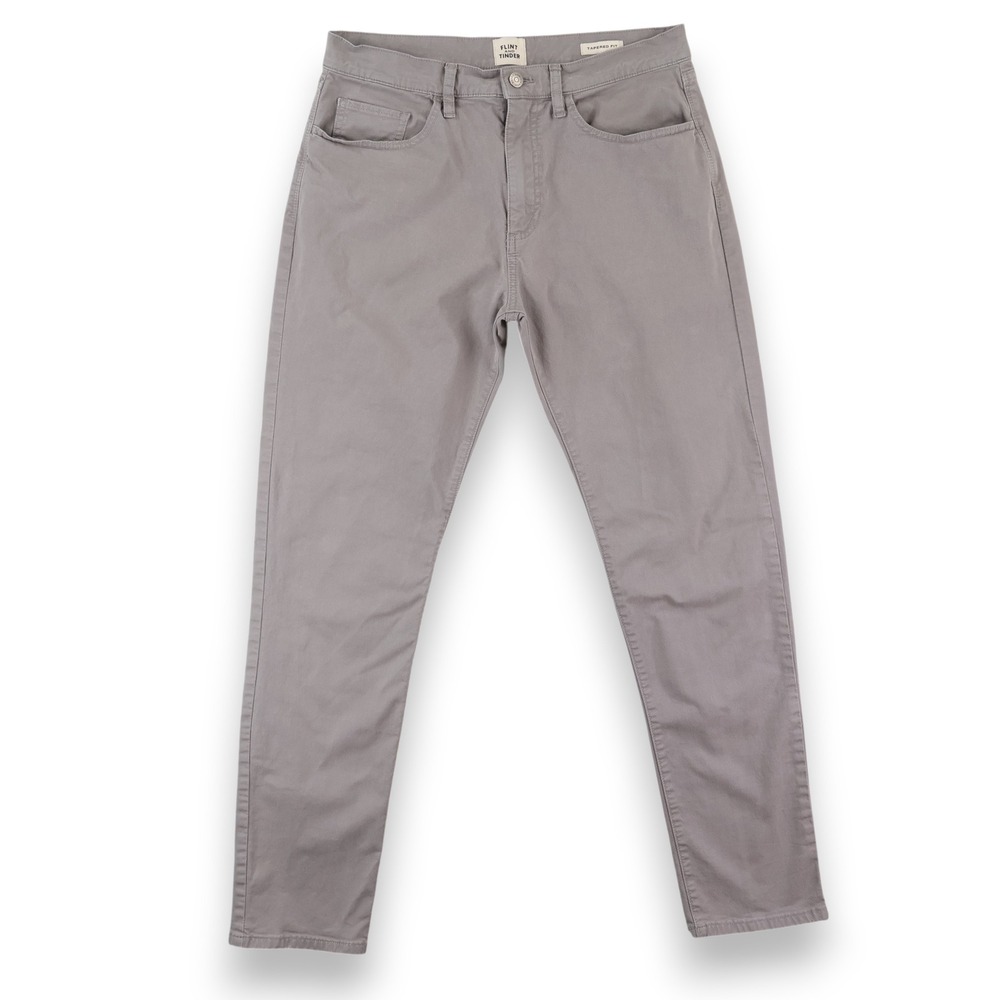 Flint and Tinder 365 Tapered Fit Pants Mens 31x30 Grey Stretch Twill Chino